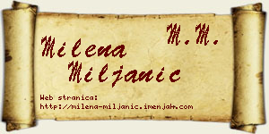 Milena Miljanić vizit kartica